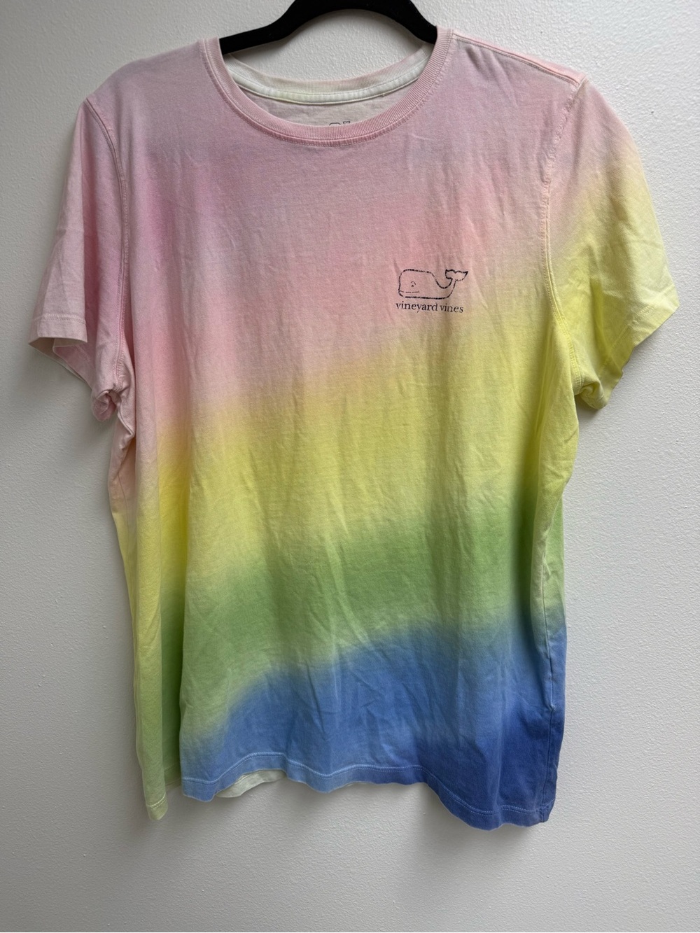 Vineyard Vines Pastel Ombre Whale Logo Tee - Pink, Yellow, Blue